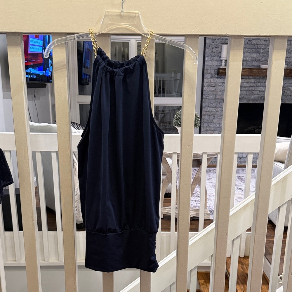 Lilly Pulitzer Navy sleeveless top with Gold Accents
